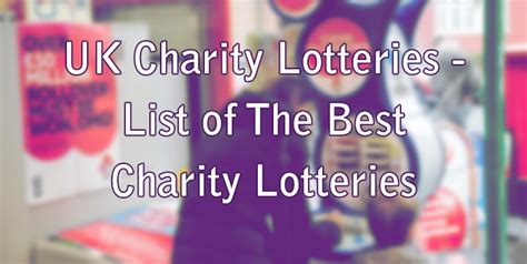 best charity lotteries uk
